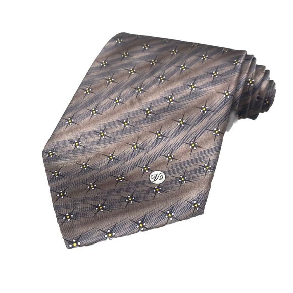 Versace Classic‎ V2 Men Neck Ties Gold Brown 100% Silk Corpcore Wedding Business - Picture 1 of 13
